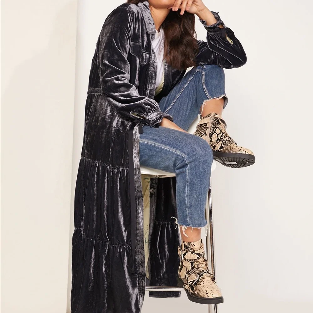 NEW Free People Bella Donna Velvet Duster Jacket Z22-40 - Picture 1 of 9